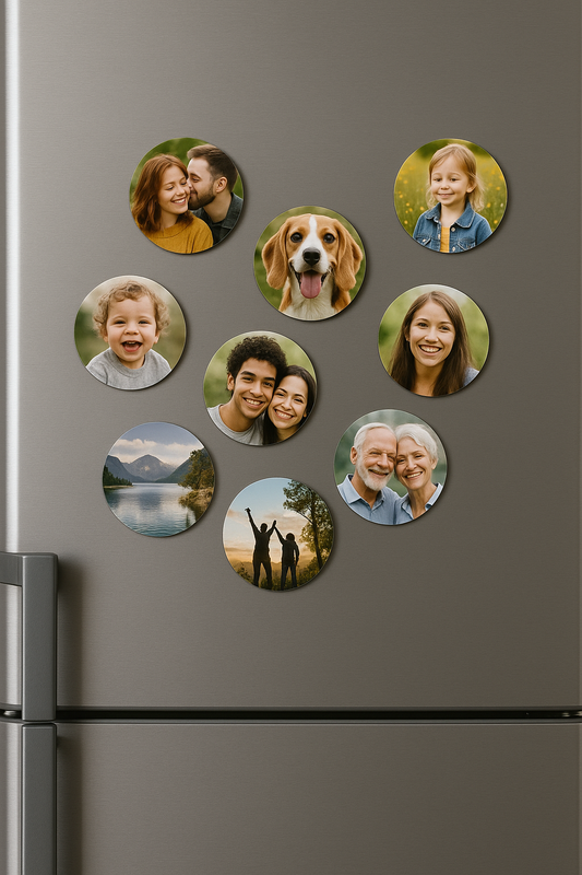 Custom photo magnets and buttons